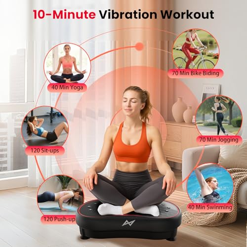 AXV Vibration Plate Exercise Machine Fitness Platform Body Vibrating Board - color: BASIC.BLACK
