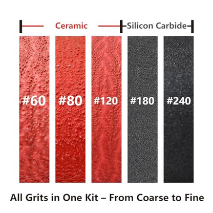 1/2 x 18 Inch Sanding Belts, Ceramic + SiC, 20 Pack, 60-240 Grit - size: 1/2x18 inch