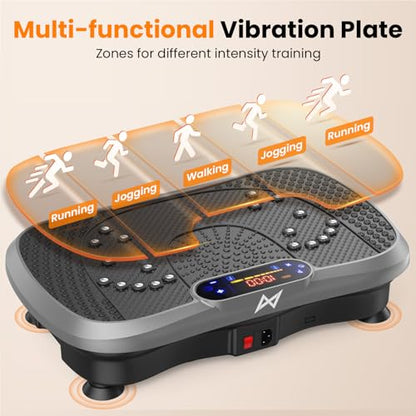 AXV Vibration Plate Exercise Machine Fitness Platform Body Vibrating Board - color: BT.PRO.GRAY