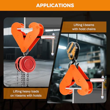 BEAMNOVA 2-Ton I Beam Clamp 4400lbs Load Capacity Heavy Duty