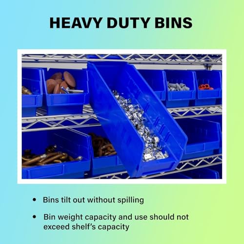 Akro-Mils 30128 Heavy Duty Plastic Shelf Bins, 18"x 4"x 4", Green, 12-Pack - color: Green