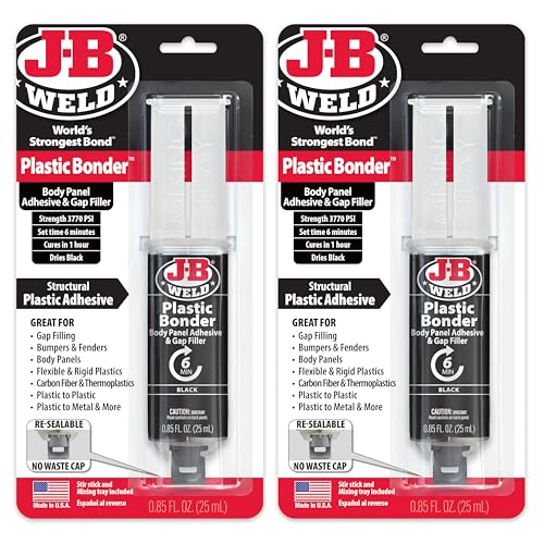 J-B Weld Plastic Bonder Black 25ml Syringe - 2 Pack (50139-2), 25 ml - 2 Pack - size: 25 ml - 2 Pack