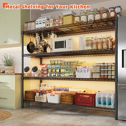REIBII 4-Tier Heavy Duty Metal Shelving Unit，Storage Shelves with Wheels - size: 60''W X 24'' D X 65.3'' H