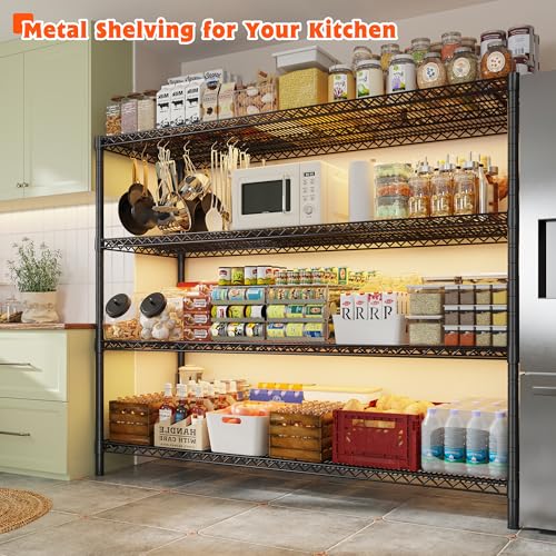 REIBII 60" W ×24" D×65.3" H, 4 Tier Wire Shelving 2878LBS Heavy Duty Steel Storage Rack Shelving Adjustable Shelves for Warehouses, Garages, Kitchens, and Commercial Spaces/Premium Wheels 2 Pack - size: 2 Set-60''W X 24'' D X 65.3'' H