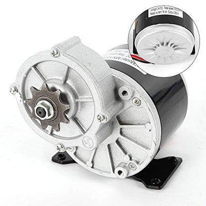 Electric Vehicle Geared Motor, 24V 350W Gear Face Mount 9 Teeth Sprocket Electric Brush Motor for Scooter Bike Go-Kart Minibike MY1016Z