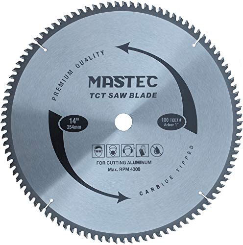 14-Inch 100 Tooth TCG for Aluminum and Non Ferrous Metals Cutting Saw Blade with 1-Inch Arbor - size: 14" 100T