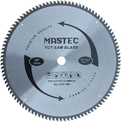 14-Inch 100 Tooth TCG for Aluminum and Non Ferrous Metals Cutting Saw Blade with 1-Inch Arbor - size: 14" 100T