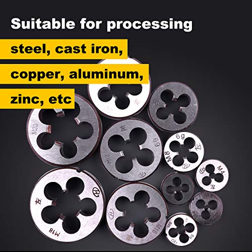 ATOPLEE 11pcs Metric Left Hand Thread Die Set M3-M20 - size: M3-M20