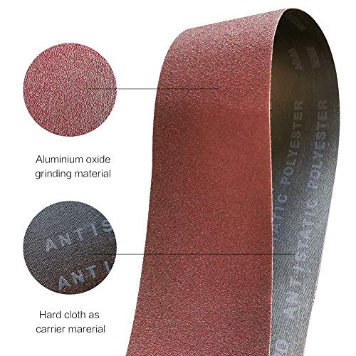 1 x 42 Inch 400 Grit Sanding Belt | Premium Aluminum Oxide Sanding Belt | Premium Sander Sandpaper – 12 Pack - size: 400 Grit
