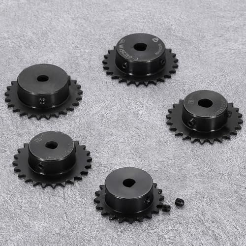 uxcell 2 Pcs #25 Chain Roller Sprocket 10 x 9mm Bore, 1/4" Pitch 25 Tooth C45 Carbon Steel ANSI #25 Roller Sprocket with Set Screws for ISO 04C Chain - size: 10 x 9mm Bore 25 Tooth