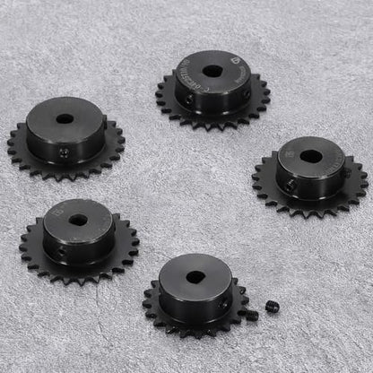 uxcell 2 Pcs #25 Chain Roller Sprocket 10 x 9mm Bore, 1/4" Pitch 25 Tooth C45 Carbon Steel ANSI #25 Roller Sprocket with Set Screws for ISO 04C Chain - size: 10 x 9mm Bore 25 Tooth