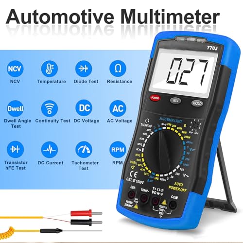 1000V Megohmmeter 0.1MΩ-20GΩ Insulation Resistance Tester and 2000 Counts Digital Multimeter AC/DC Voltage Tester with Auto-Range, Backlight LCD, Data Hold for Household Electrical Maintain