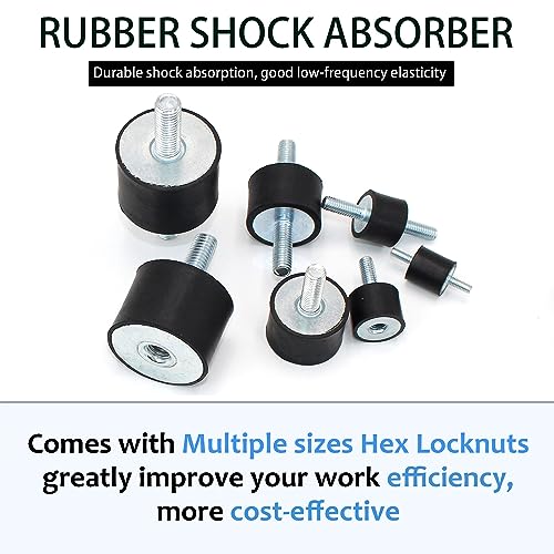 4Pcs M8 30x20mm Rubber Isolator Mounts Single Stud Shock Absorber - size: M8,VD30*20+G8*23