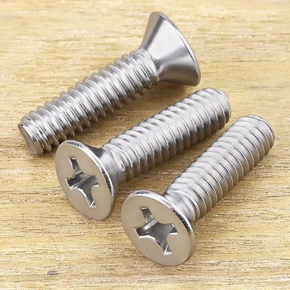 #10-24 x 3/4" Flat Countersunk Head Machine Screws, Phillips Drive, 304 Stainless Steel 18-8, Full Thread, Coarse Thread UNC, 50 PCS - size: #10-24 x 3/4"