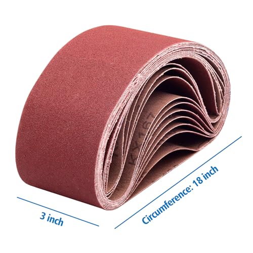 3 x 18 Inch Sanding Belts 120 Grit, 24 Pack - color: 120 Grit, size: 3x18in