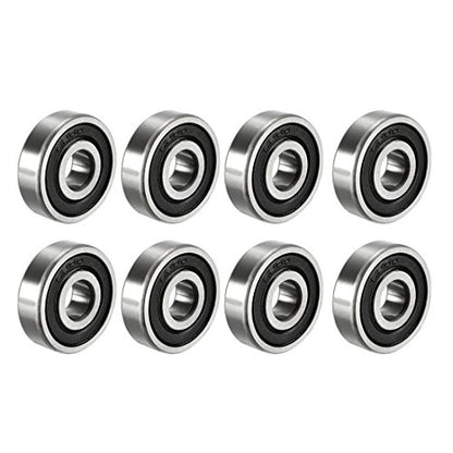 uxcell 6200-2RS Deep Groove Ball Bearing 10mm x 30mm x 9mm Double Sealed Carbon Steel Bearings 8pcs - size: 10mmx30mmx9mm