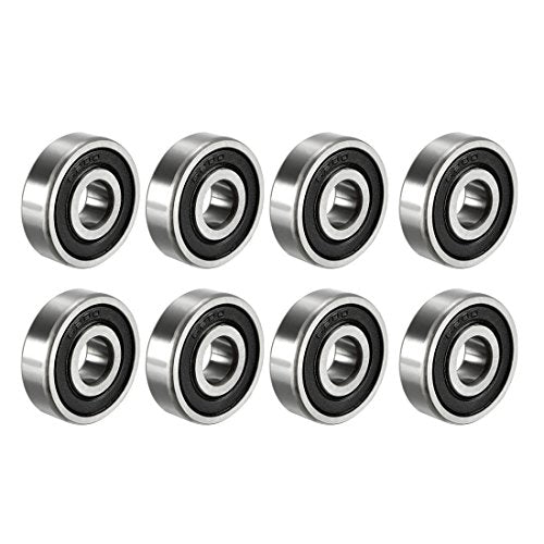 uxcell 6200-2RS Deep Groove Ball Bearing 10mm x 30mm x 9mm Double Sealed Carbon Steel Bearings 8pcs - size: 10mmx30mmx9mm