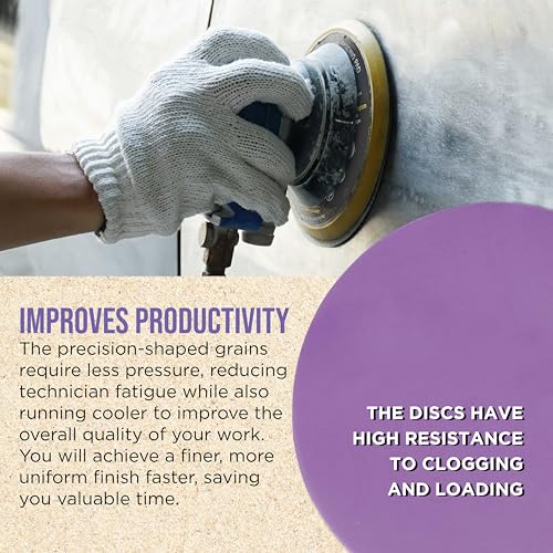Dura-Gold Premium 800 Grit 6" Purple Film Ceramic Sanding Discs, Box of 50 - style: 800 Grit