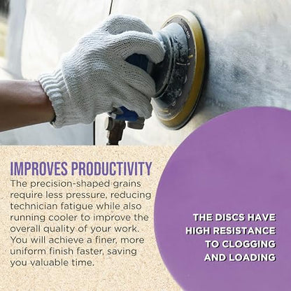 Dura-Gold Premium 1500 Grit 6" Purple Film Ceramic Sanding Discs, Box of 50 - style: 1500 Grit