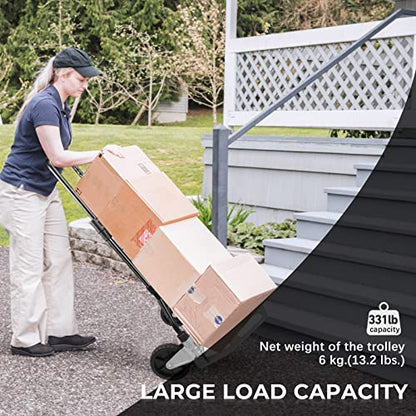 Leeyoung Folding Hand Truck Dolly, 331lb Heavy Duty Aluminum Cart - color: Black, size: 331lb