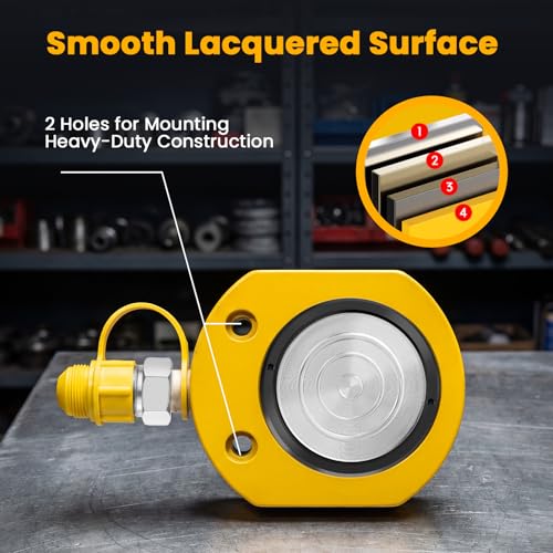 NEWTRY 5T Low Profile Hydraulic Ram Jack Kit with CP-180 Manual Pump - size: 5T Hydraulic Jack + cp-180 pump