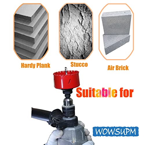6” Carbide Grit Hole Saw Cutting Air Brick Stucco Hardy Plank Drywall Cement Board with Pilot Drill Bits Up to 3X Long Life - color: 6"(152mm)