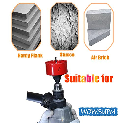 6” Carbide Grit Hole Saw Cutting Air Brick Stucco Hardy Plank Drywall Cement Board with Pilot Drill Bits Up to 3X Long Life - color: 6"(152mm)