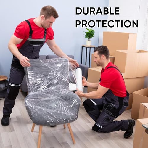 AISEY Stretch Wrap Roll Heavy Duty Plastic Moving Wrap 15" X 500FT - size: 15" X 500FT