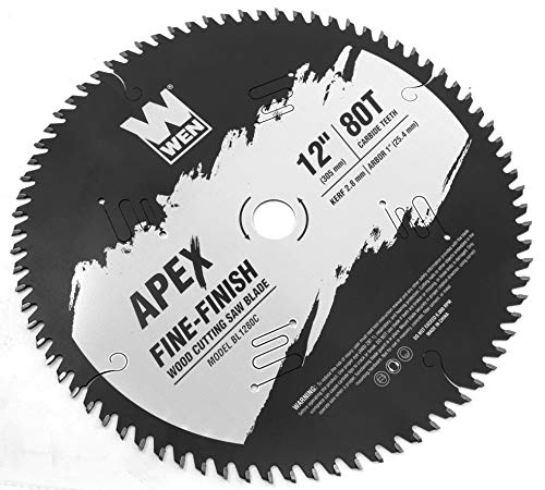 WEN BL1280C Apex 12-Inch 80-Tooth Carbide-Tipped Fine-Finish Industrial-Grade Woodworking Saw Blade with Cool-Cut Coating - style: Premium