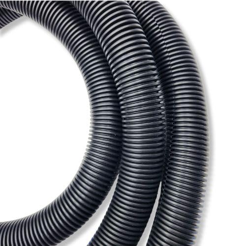 567ITG 1" x 50ft Split Wire Loom Tubing -Black Plastic Convoluted Conduit - size: 50 FT 1 Loom