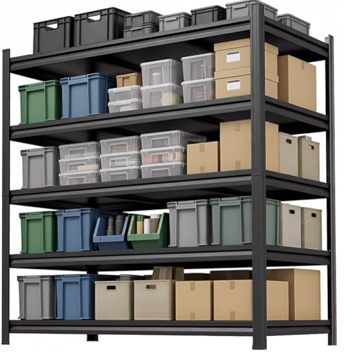 Garage Shelving, 3300 LBS Storage Shelves with Side Guard - size: 82×40×16in-6 Tier-metal