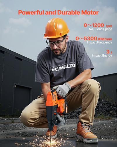 VEVOR 1-1/8" SDS-Plus Rotary Hammer Drill, 20V Brushless Cordless SDS Hammer Drills, 4.0Ah Lithium-Ion Battery Powered, 3.0A Fast Charger, 4 Modes, Rotomartillo for Concrete,1200 RPM, 5300 BPM - size: 1-1/8 in