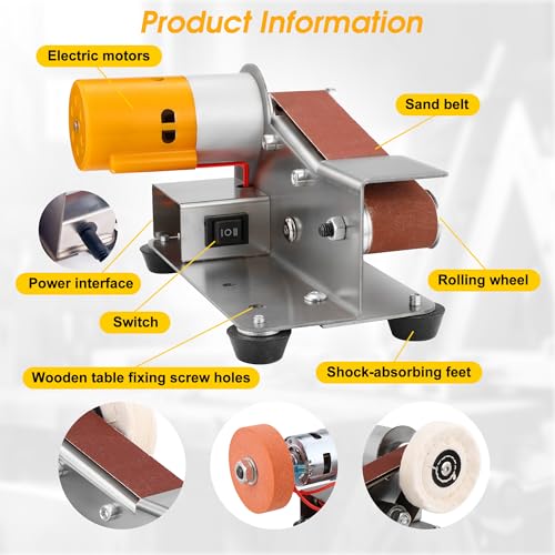 Mini Belt Sander for Knife Making, 15° Electric Power Bench Belt Sanders - style: 15 Degree Belt Sander