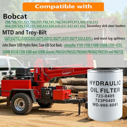 Log Splitter Hydraulic Oil Filter 723-0405,723P0405,120-818,6515541, Compatible for MTD Troy-Bilt LS27,LS27CC, GS21T,522LS for Bobcat 700,720,721,10 Micron hydraulic filter housing