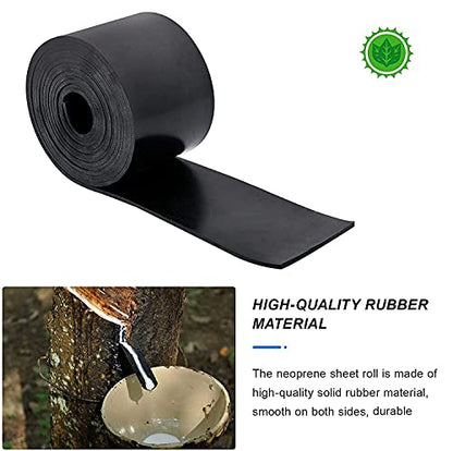 Neoprene Rubber Gasket Strip Waterproof, 1/16 Inch Thick x 12 Inch Wide x 10 Feet Long Rubber Gasket Strip for Warehouse, Pads, Seals, Weather Stripping, Crafts, Flooring, Supports. - size: W:12In x T: 1/16In x L: 10Ft