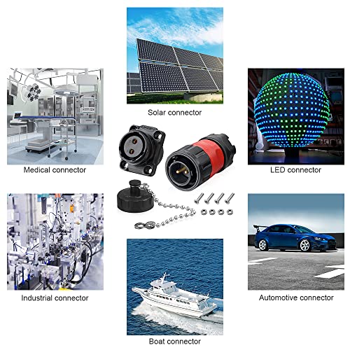 2 Pin 2 PCS Aviation Plastic Waterproof Electrical Connector for Industrial, Power, Indoor, and Outdoor Wire Connections - style: 2PIN, 2PCS