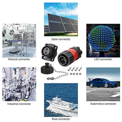 2 Pin 2 PCS Aviation Plastic Waterproof Electrical Connector for Industrial, Power, Indoor, and Outdoor Wire Connections - style: 2PIN, 2PCS