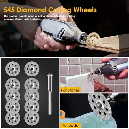 44 Pcs Black Cutting Wheel Set Compatible with Plastic for Rotary Tool - color: Black