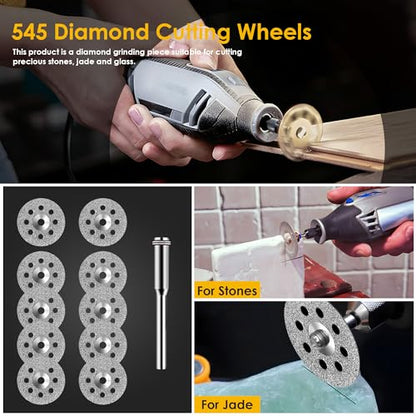 44 Pcs Black Cutting Wheel Set Compatible with Plastic for Rotary Tool - color: Black