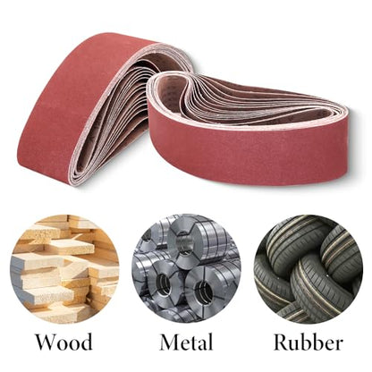 4 x 36 Sanding Belts 120 Grit, 15 Pack - color: 120 Grit, size: 4x36in