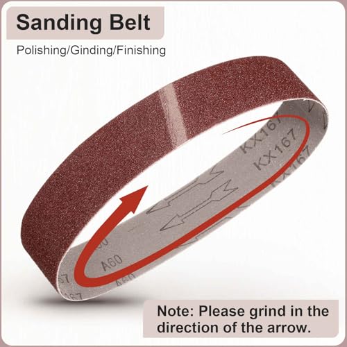 HARFINGTON 1 x 42 Inch Sanding Belts, 10 Pcs 80 Grits Aluminum Oxide Abrasive Belt Sander File Belt for Woodworking, Metal Polishing, Knife Sharpener - size: 1 x 42 Inch(80 Grit)