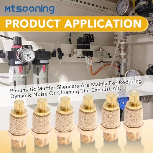 10PCS Air Pneumatic Flow Control Mufflers,1/4" Exhaust Muffler Filters - size: 1/4"