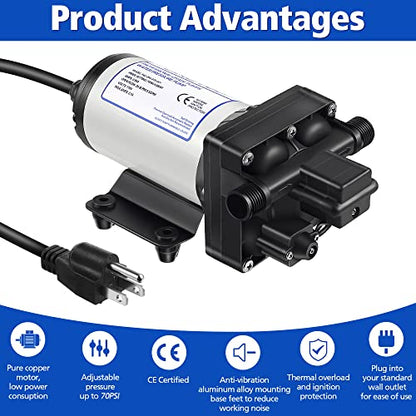 Water Pressure Booster Pump 110V 5.5GPM 70PSI Self Priming Water Pump (Pack of 2) - color: Black, size: Medium (Pack of 2)