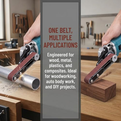 1/2 x 18 Inch Sanding Belts 36 Pack - 6 Each of 40/80/120/180/240/400 Grit