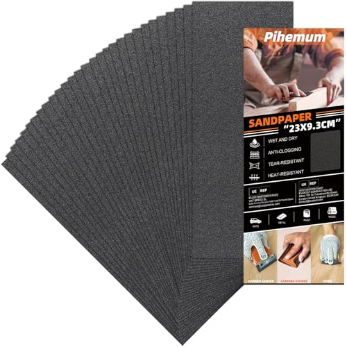30 PCS Wet Dry Sandpaper 220 Grit Sheets for Polishing & Finishing - color: 220G, size: 9x3.6 Inch