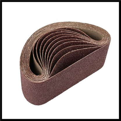 3 x 18 Inch Sanding Belts 40 Grit Aluminum Oxide Sanding Belt Sandpaper for Portable Belt Sander 10 Pcs Durable Material