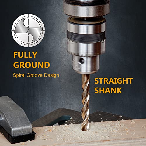 POWERTEC 9/32" Cobalt Drill Bits - 10 Pack - 4-9/32" Length - M35 HSS Jobber Length Twist Bits with 135° Tip for Drilling Wood, Metal, Stainless Steel, Nickel Alloy, Cast Iron & Plastic (QDB2018) - style: 10PK 9/32" Cobalt Drill Bit (4-9/32" L)