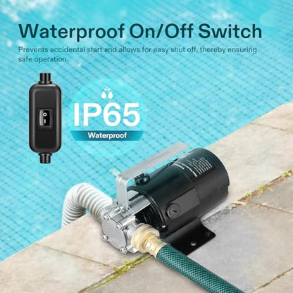 VIVOSUN 1/10HP Water Transfer Pump, 330 GPH Utility Pump with ON/OFF Switch - size: 9"×8"-330 with ON/OFF Switch