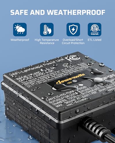 DEWENWILS 60W WiFi Low Voltage Transformer, 120V AC to 12V DC - style: WiFi-60W