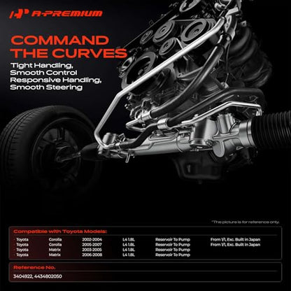A-Premium Power Steering Reservoir Hose Assembly Compatible with Toyota
